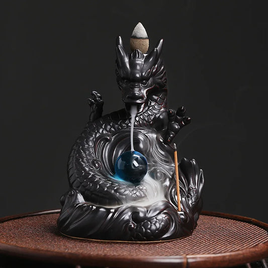 Dragon Backflow Incense Burner โ Ceramic Incense Holder for Home Decor & Aromatherapy (Without Incense)