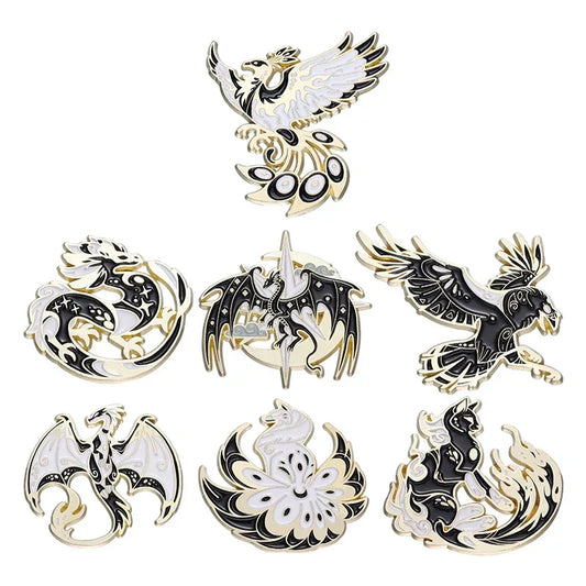 Animals Enamel Pin โ Eagle, Dragon & Bird Brooch Badges for Bags, Hats & Gifts