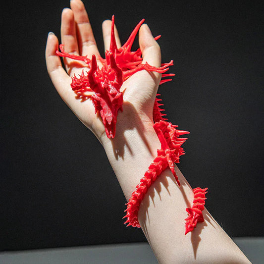 3D Printed Dragon Skeleton Model โ Movable Joint Desktop Ornament & Creative Home Decor Toy