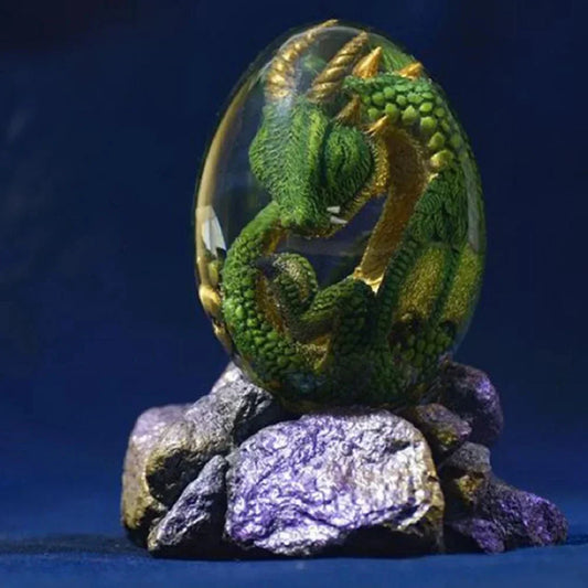 Lava Dragon Egg Resin Statue Ornament – Dinosaur Egg Collection &amp; Kid’s Gift Sculpture