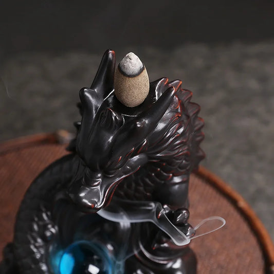 Dragon Backflow Incense Burner – Ceramic Incense Holder for Home Decor & Aromatherapy (Without Incense)