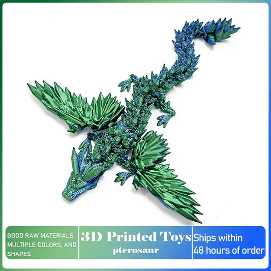 3D Printed Dragon with Movable Wings – Office Desk Accessory & Creative Home Decor